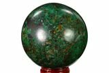 Polished Malachite & Chrysocolla Sphere - Peru #156471-1